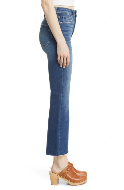 Hidden Jeans Happi Raw Hem High Waist Crop Flare Jeans In Dark Wash