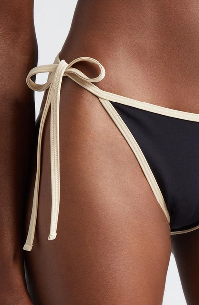 Totême Stripe Edge Bikini Bottoms In Black