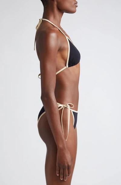Totême Stripe Edge Bikini Bottoms In Black
