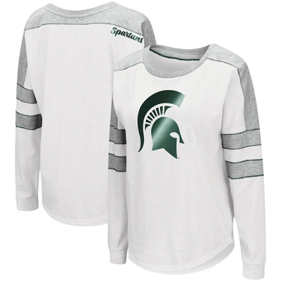 Shop Colosseum White Michigan State Spartans Trey Dolman Long Sleeve T-shirt