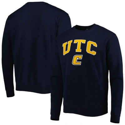 Shop Colosseum Navy Tennessee Chattanooga Mocs Arch Over Logo Pullover Sweatshirt