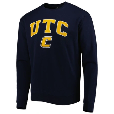 Shop Colosseum Navy Tennessee Chattanooga Mocs Arch Over Logo Pullover Sweatshirt