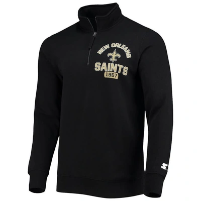 Shop Starter Black New Orleans Saints Heisman Quarter-zip Jacket