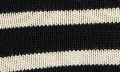Totême Toteme Striped Wool Cotton Turtleneck In Black Stripe