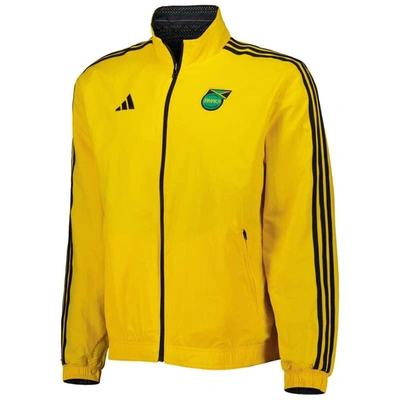 Shop Adidas Originals Adidas Yellow Jamaica National Team 2023 On-field Anthem Full-zip Jacket