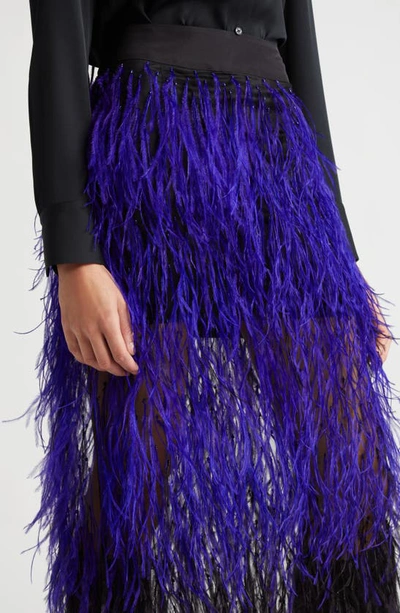 Shop Aliétte Feather Midi Skirt In Purple