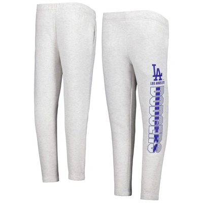 Shop Outerstuff Youth Ash Los Angeles Dodgers Game Time Fleece Pants In Heather Gray