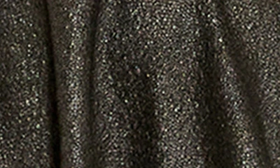 City Chic Night Sky Tie Neck Sequin Peplum Blouse In Black