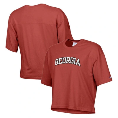 Shop Champion Red Georgia Bulldogs Vintage Wash Boxy Cropped T-shirt