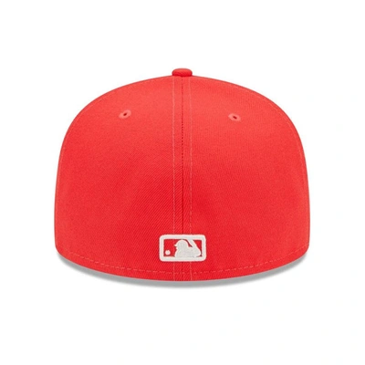 Shop New Era Red San Francisco Giants Lava Highlighter Logo 59fifty Fitted Hat
