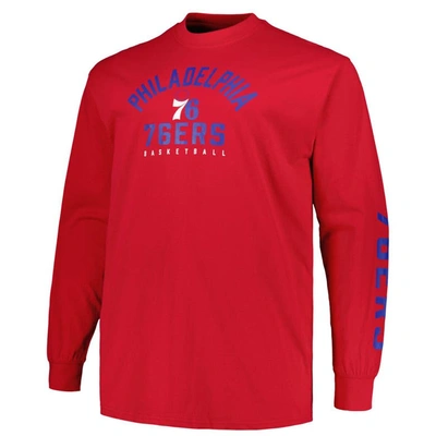 Shop Fanatics Branded Royal/red Philadelphia 76ers Big & Tall Short Sleeve & Long Sleeve T-shirt Set