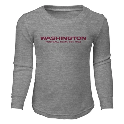 Shop Outerstuff Preschool Heather Gray Washington Football Team Long Sleeve T-shirt & Pants Sleep Set