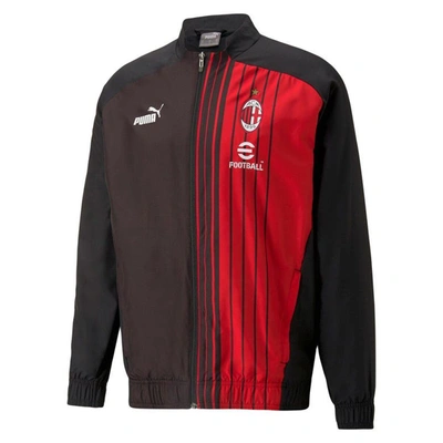 Shop Puma Black Ac Milan 2022/23 Pre-match Full-zip Jacket