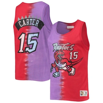 Shop Mitchell & Ness Vince Carter Purple/red Toronto Raptors Hardwood Classics Tie-dye Name & Number Tank