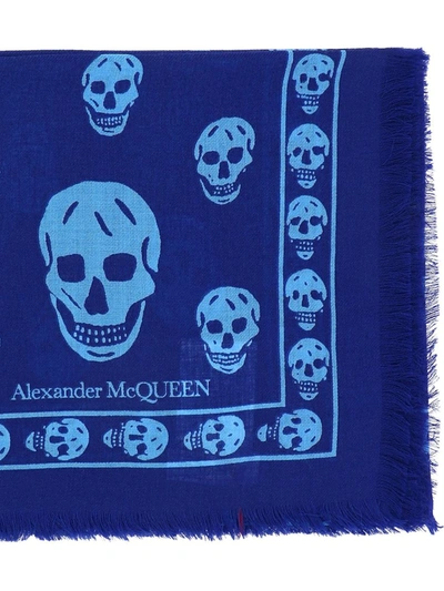 Shop Alexander Mcqueen "skull" Scarf In Blue