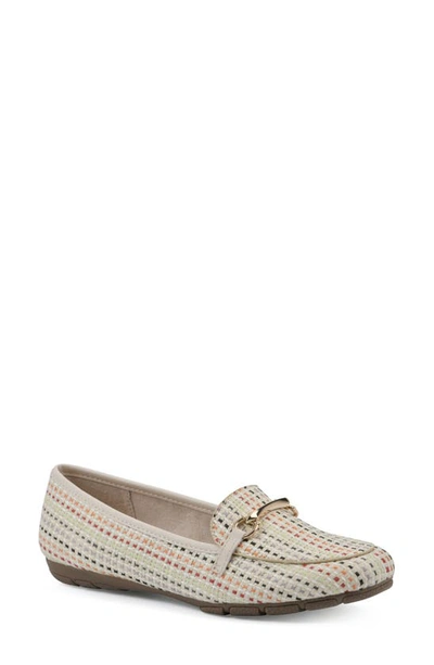 Shop Cliffs By White Mountain Glowing Bit Loafer In Ivory Multi/ Raffia