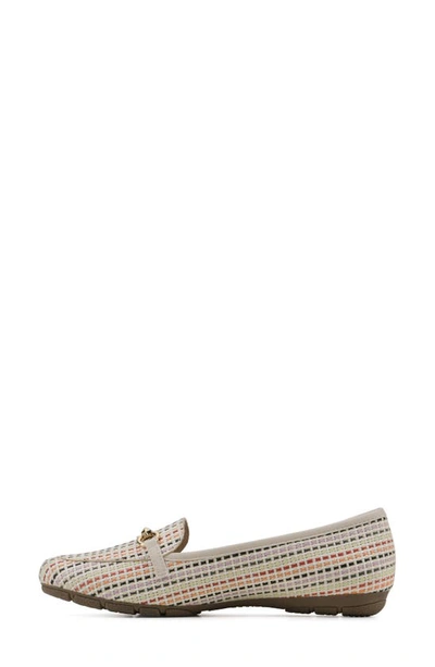 Shop Cliffs By White Mountain Glowing Bit Loafer In Ivory Multi/ Raffia