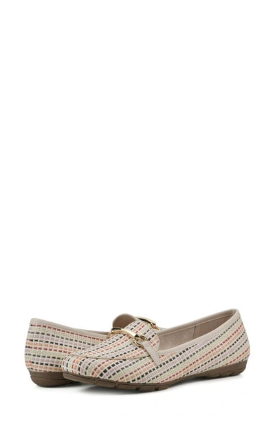 Shop Cliffs By White Mountain Glowing Bit Loafer In Ivory Multi/ Raffia