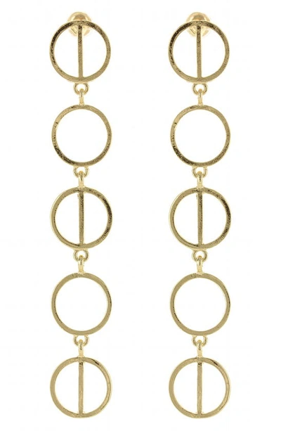 Shop Olivia Welles Geometry Linear Drop Earrings In Gold
