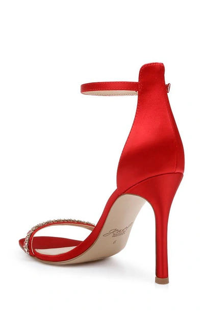 Jewel Badgley Mischka Adriane Jeweled Strap Sandal In Red