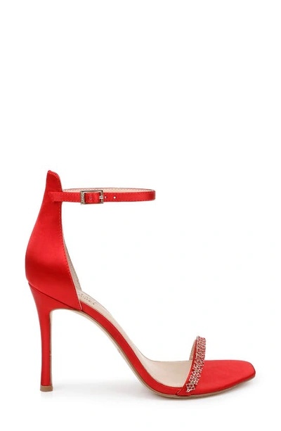 Jewel Badgley Mischka Adriane Jeweled Strap Sandal In Red