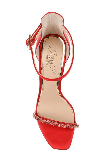 Jewel Badgley Mischka Adriane Jeweled Strap Sandal In Red
