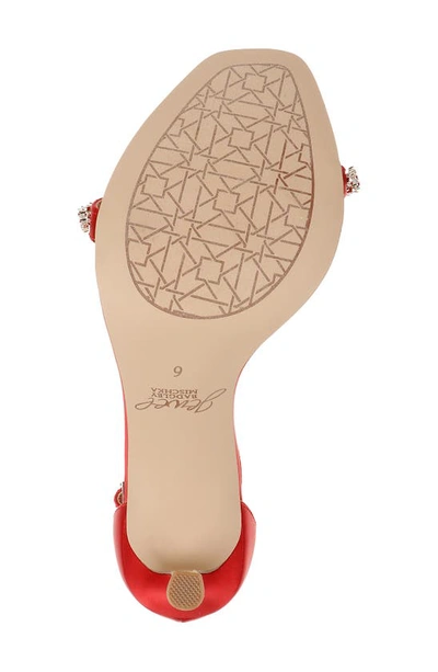 Jewel Badgley Mischka Adriane Jeweled Strap Sandal In Red