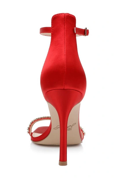 Jewel Badgley Mischka Adriane Jeweled Strap Sandal In Red