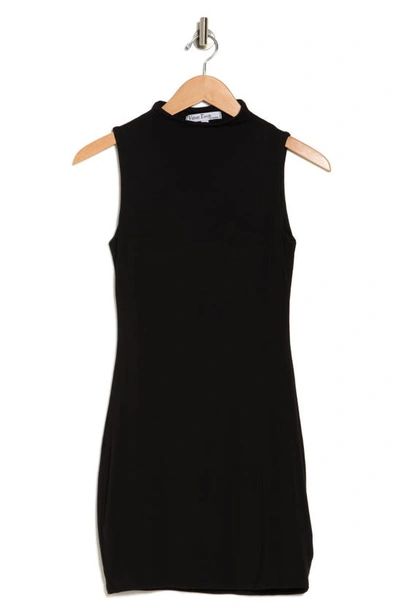 Shop Velvet Torch Funnel Neck Minidress In Black