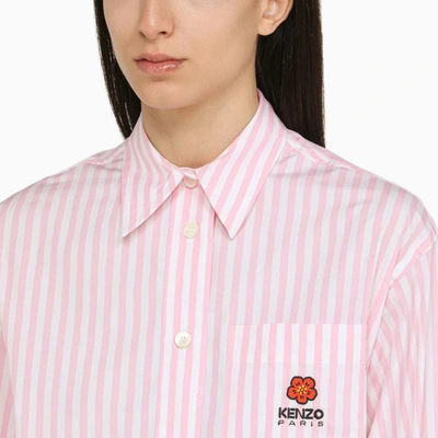 Shop Kenzo Striped Shirt With Logo In Pink