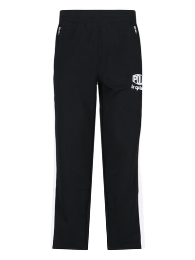 Polo Ralph Lauren Straight Trousers With Elastic Waistband And Side Stripe In Black