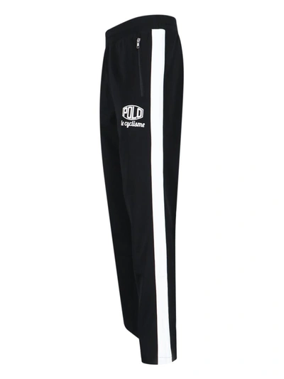 Polo Ralph Lauren Straight Trousers With Elastic Waistband And Side Stripe In Black