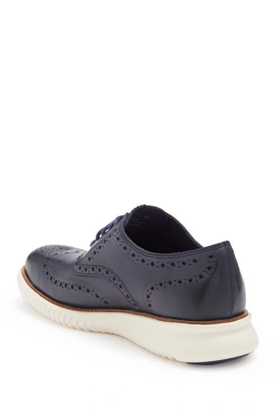 Shop Cole Haan 2.zerogrand Wingtip Oxford In Navy Leather/ivory