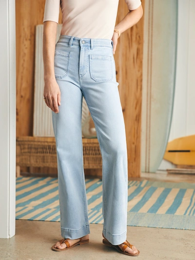 Shop Faherty Stretch Terry Patch Pocket Pants In Clearlake Wash