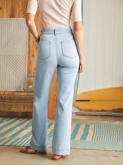 Shop Faherty Stretch Terry Patch Pocket Pants In Clearlake Wash