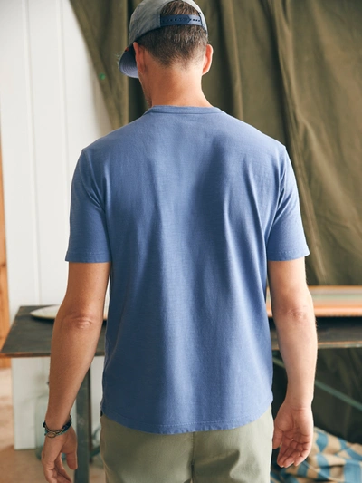 Shop Faherty Sunwashed Pocket T-shirt In Blue Horizon