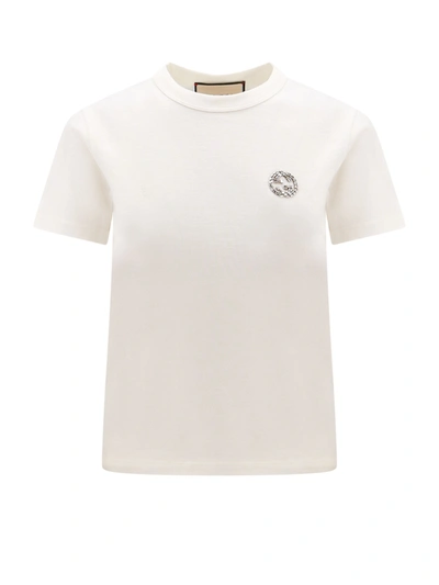 Shop Gucci Cotton T-shirt With Gg Interlocking