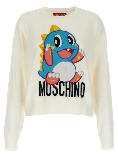 Shop Moschino Bubble Bobble Sweater, Cardigans White