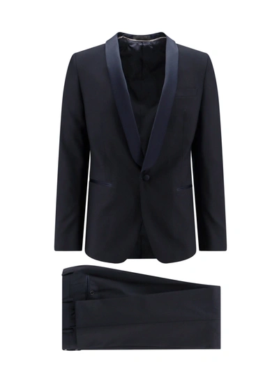 Shop Corneliani Wool Tuxedo With Satin Profiles