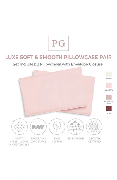 Shop Pg Goods Luxe Soft & Smooth Pillowcase 2-piece Set In Light Pink