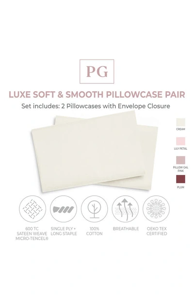 Shop Pg Goods Luxe Soft & Smooth Pillowcase 2-piece Set In Cream