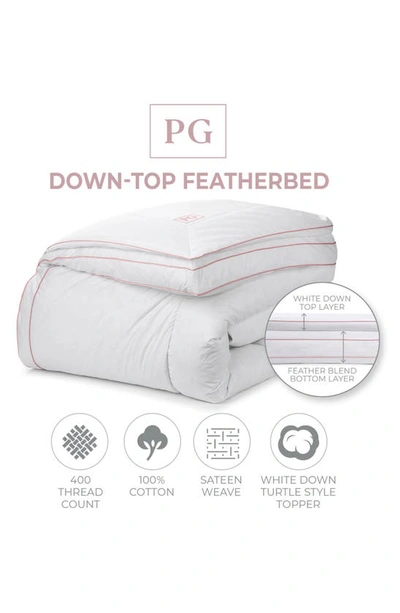 Pg Goods Down Top Feathered Alternative Mattress Pad In White