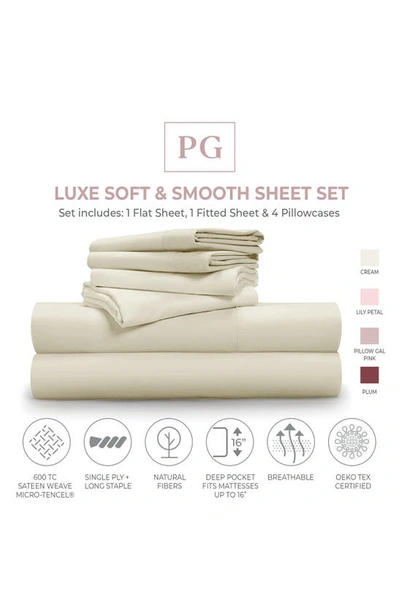Shop Pg Goods Luxe Soft & Smooth 6-piece Sheet Set In Cream