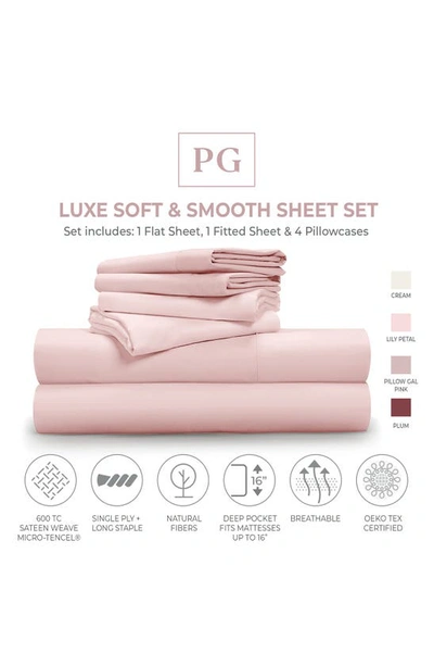 Shop Pg Goods Luxe Soft & Smooth 6-piece Sheet Set In Light Pink