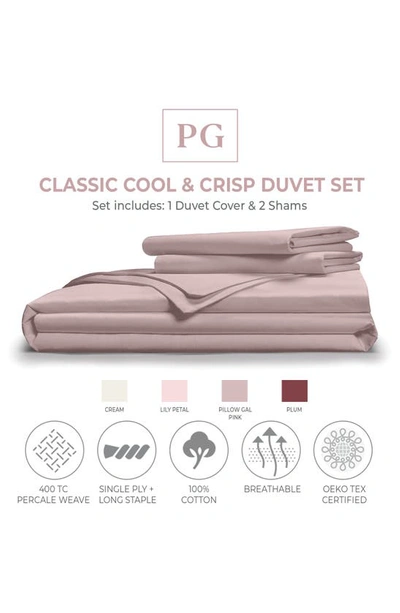Pg Goods Pillow Gal Classic Cool Crisp & Cotton Duvet & Pillow Sham 3-piece Set In Pg Pink