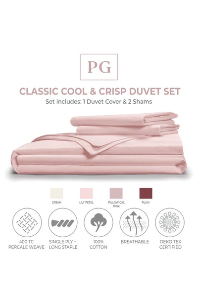 Shop Pg Goods Classic Cool Crisp & Cotton Duvet & Pillow Sham 3-piece Set In Light Pink