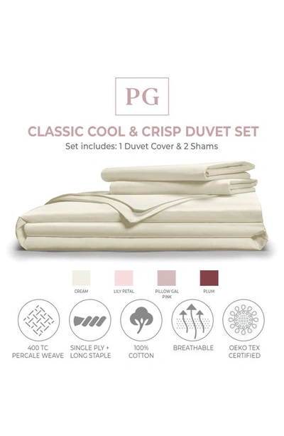Shop Pg Goods Classic Cool Crisp & Cotton Duvet & Pillow Sham 3-piece Set In Cream
