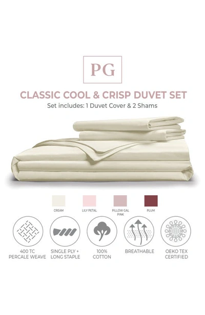 Pg Goods Pillow Gal Classic Cool Crisp & Cotton Duvet & Pillow Sham 3-piece Set In Cream