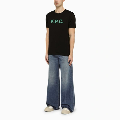 Shop Apc A.p.c. Logoed Crewneck T-shirt In Black