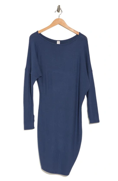 Shop Go Couture Long Sleeve Dress In Marine Navy